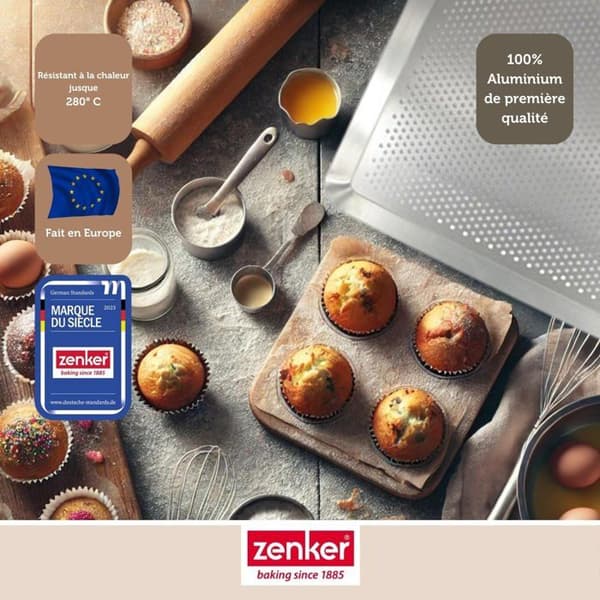 Perforerad bakplåt 40 x 30 cm i aluminium 18/10 Zenker Special Cooking