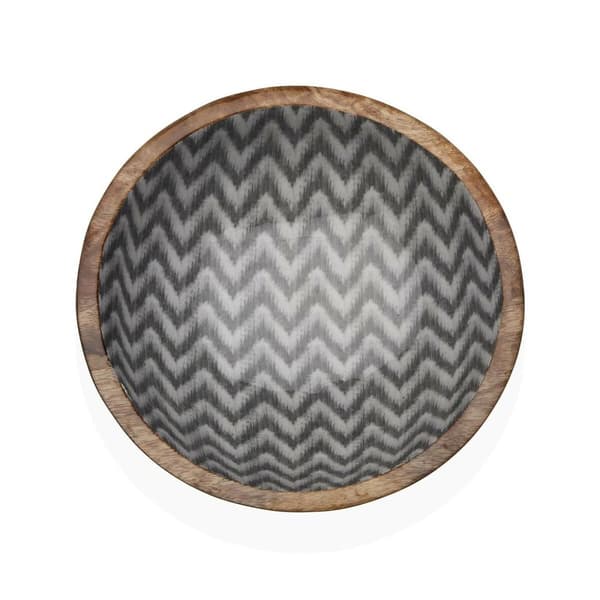 Salladsskål Versa Chevron Bambu Porslin Mangoträ 30 x 10 x 30 cm