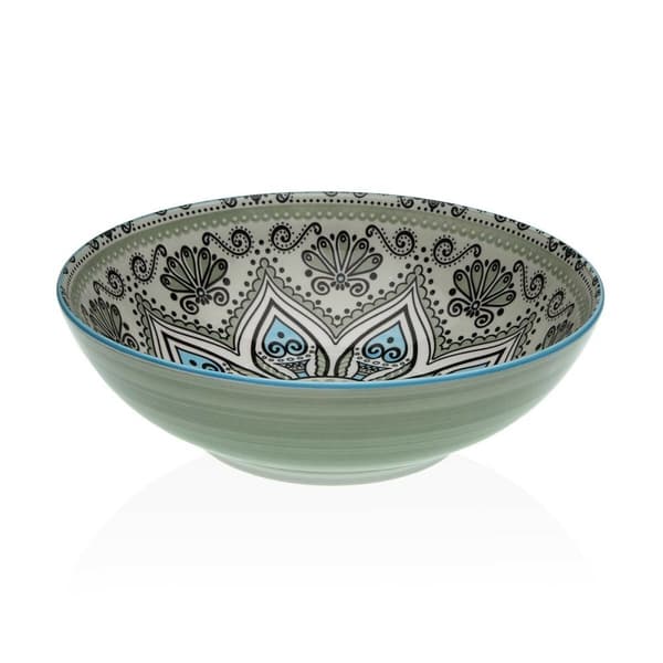 Salladsskål Versa Grön Keramik Porslin 22,5 x 9 x 22,5 cm