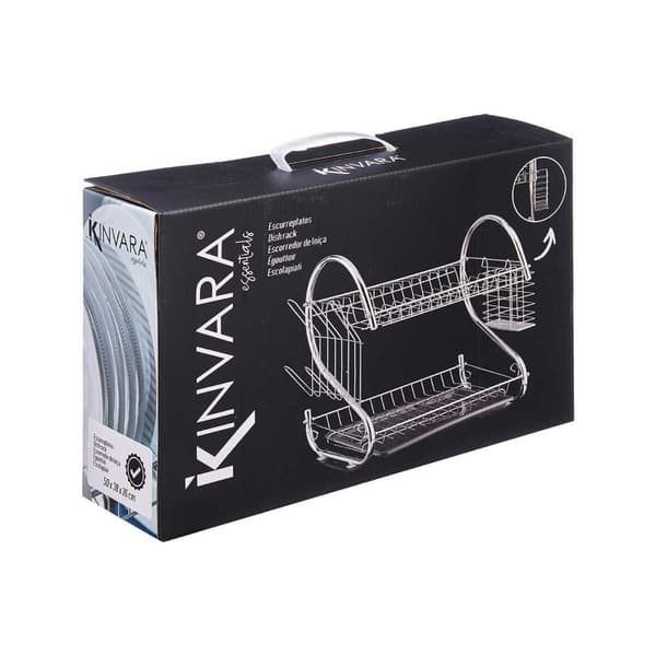 Afdrypningssstativ til køkkenvask Kinvara W3816-1050 Hvid 45,5 x 24,5 x 37,5 cm