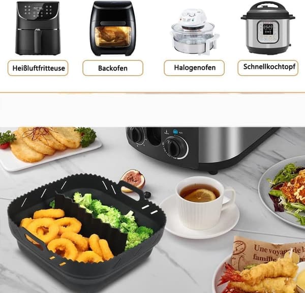 Air Fryer silikoneform, Air Fryer tilbehør, Bageplade med skillemåtte, Bageplade med skillemåtte