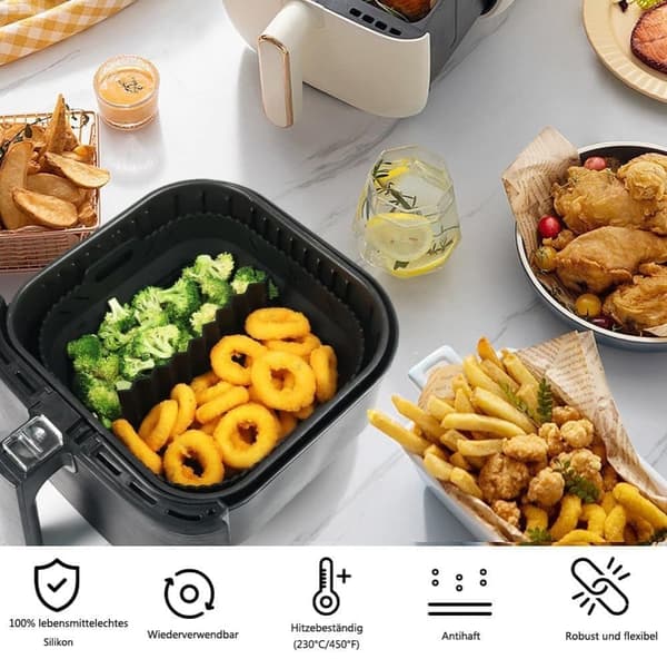 Air Fryer silikoneform, Air Fryer tilbehør, Bageplade med skillemåtte, Bageplade med skillemåtte