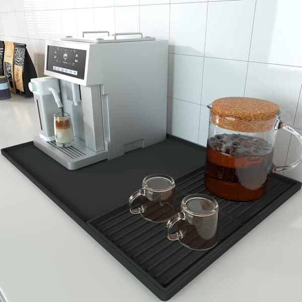 Stor Silikonemåtte 2-i-1 Kaffemåtte med Bestiktørremåtte - 61×40.5 cm