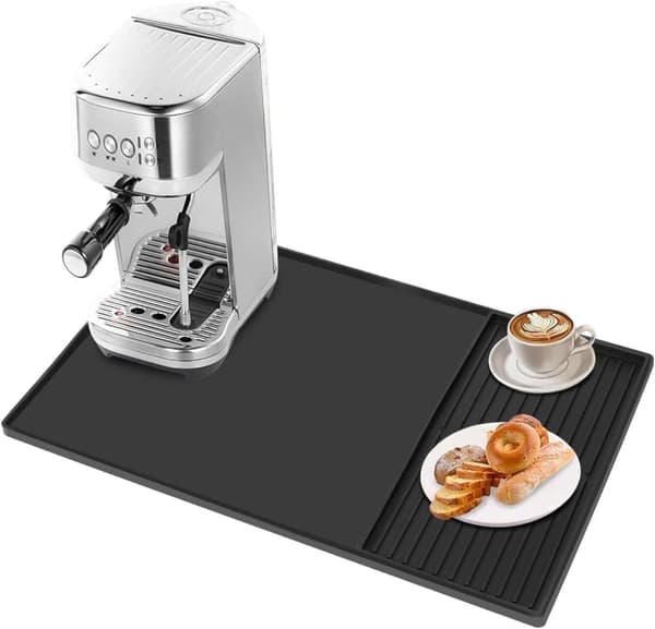 Stor Silikonemåtte 2-i-1 Kaffemåtte med Bestiktørremåtte - 61×40.5 cm