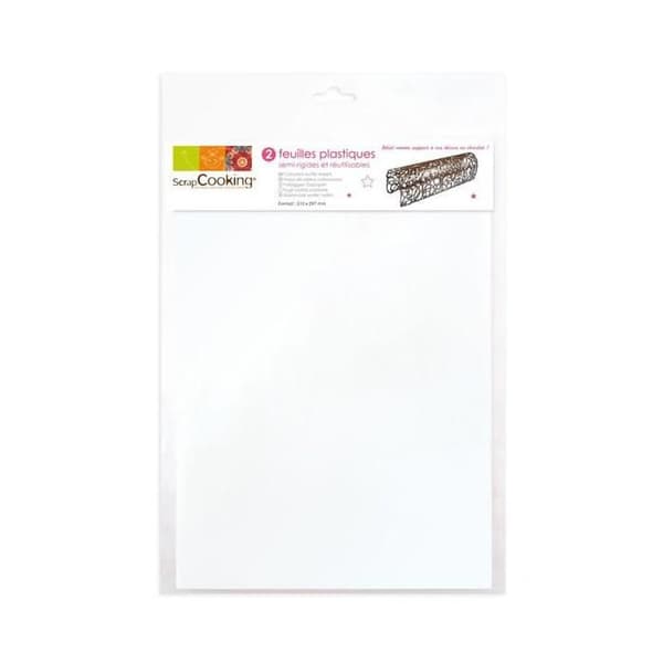 A4-plastark - SCRAPCOOKING - Set om 2 - Vit - 21 x 29,7 cm - Halvstyv