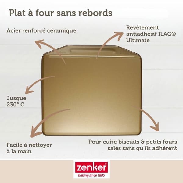 Plåt för bakning utan kant 36 x 33 cm Zenker Mojave Gold