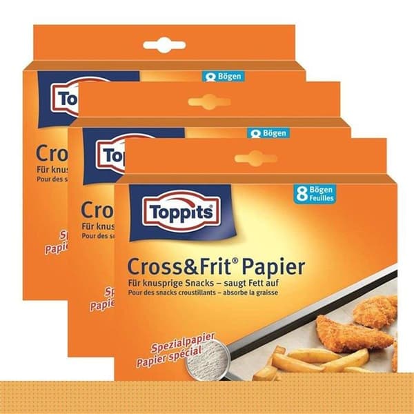 Toppits (R) Korsdegsark - Frit Set med 3 ark specialpapper för mellanmål 8 ark