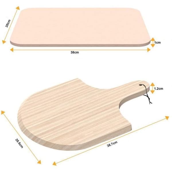 Yolistar Pizzasten med spade - Cordierite Pizza Board Set för matlagning av pizza, bröd (38*30cm)