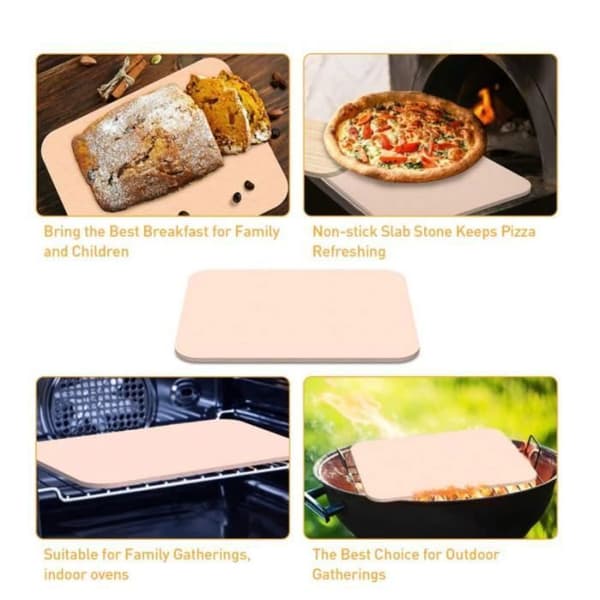 Yolistar Pizzasten med spade - Cordierite Pizza Board Set för matlagning av pizza, bröd (38*30cm)