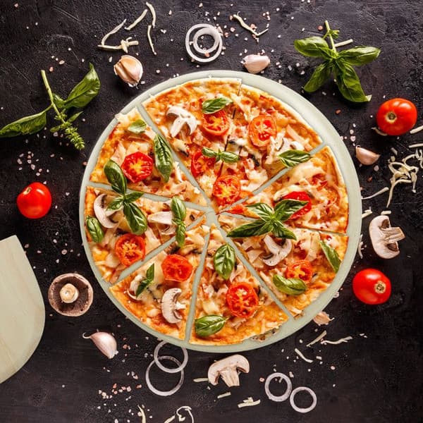 Relaxdays Pizza- och Flammkuchenpiet, rund, spade, för ugnen, H x L x P: 4 x 32 x 32 cm, natur
