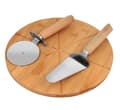 Miniatyrbillede 1 af 2: Pizzabræt + spatel + kniv BAMBUS-fad