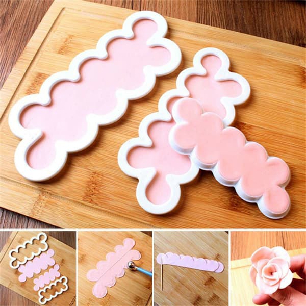 3D Cake Rose Flower Cutter Mold Fondant Icing Decor Mould