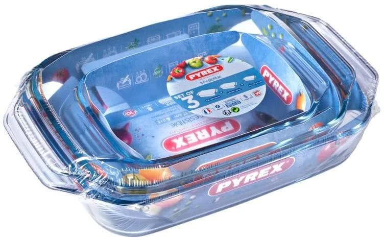 Pyrex Irresistible - 3x uppsättning värmebeständiga bakformar