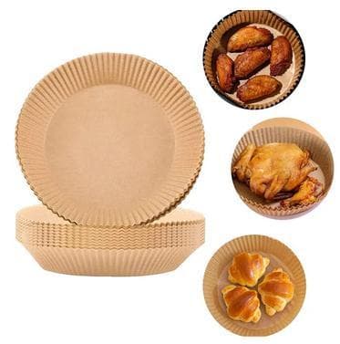 100-Pak Air Fryer Papir - Brun 16 cm.