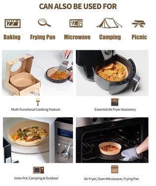 100-Pack Air Fryer Papper - Bruna 20 cm.