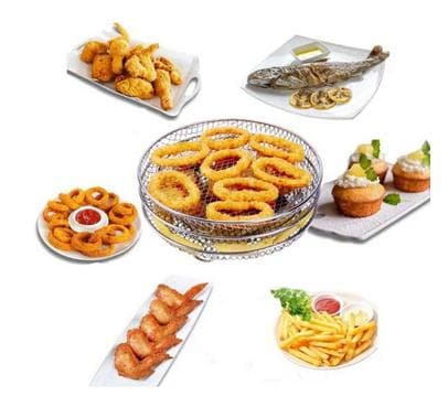 3kpl Airfryer Rack Airfryerin koriosasto Ruostumatonta terästä - Round