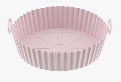 Pink Round silikonikulho Air Fryerille 16,5x19,5 cm