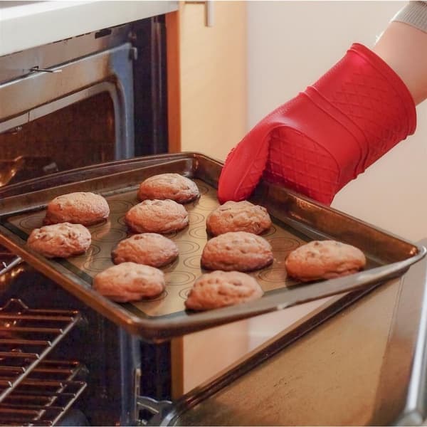 2x Backmattor för macarons i gråbrun med 42 x 29,5 cm storlek - bakmatta köksredskap bakplåtspapper degkavel återanvändbar
