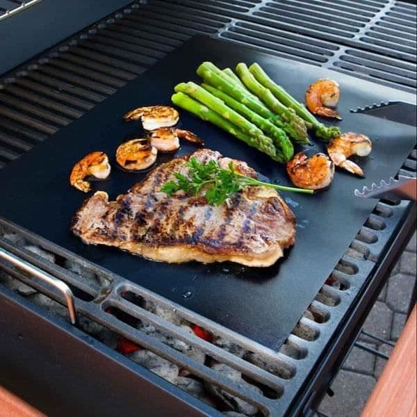 33 x 40 cm Återanvändbar BBQ Grillmatta Non-Stick Teflon Mat Baking Liner Svart