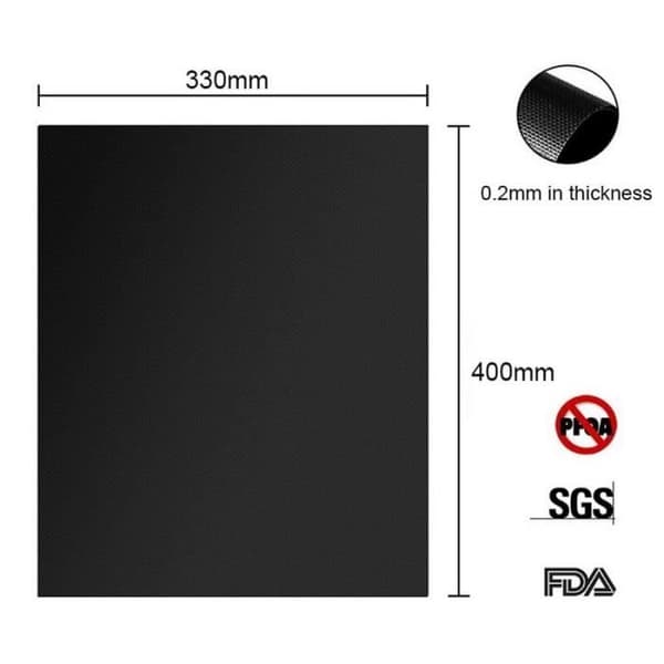 Bakpapper och plåtar, 1-2-3-5 stycken Ptfe Non-Stick Grill Pad Grill Bakplåt - Svart Typ 3st #A