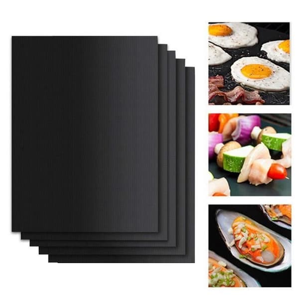 Bakpapper och plåtar, 1-2-3-5 stycken Ptfe Non-Stick Grill Pad Grill Bakplåt - Svart Typ 3st #A