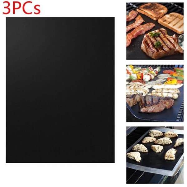 Bakpapper och plåtar, 1-2-3-5 stycken Ptfe Non-Stick Grill Pad Grill Bakplåt - Svart Typ 3st #A