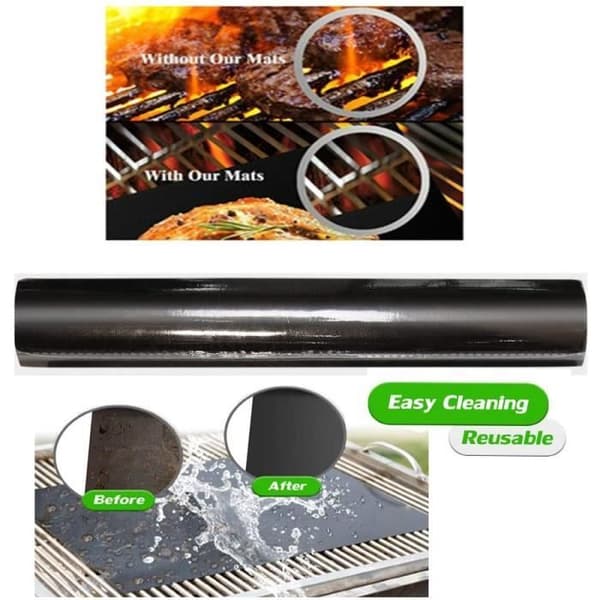 Grillmatta för BBQ - GQC - 6 stycken - Non-stick - Återanvändbar - 40 x 33 cm