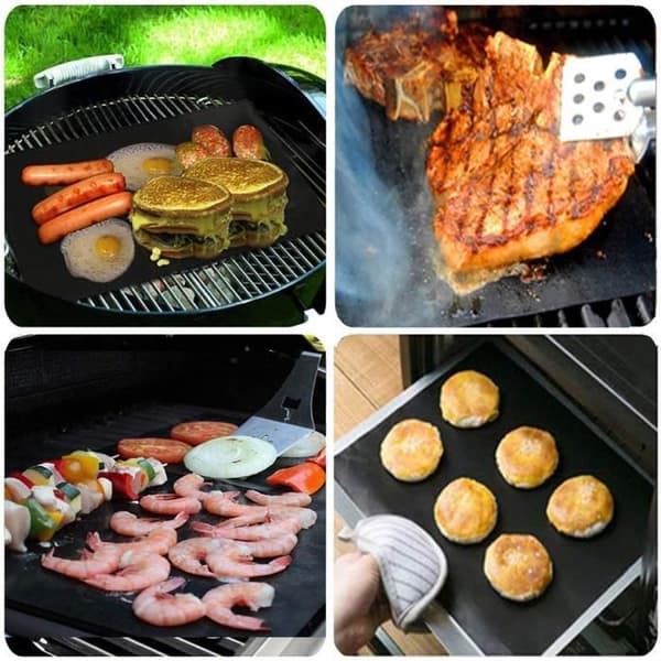 Grillmatta för BBQ - GQC - 6 stycken - Non-stick - Återanvändbar - 40 x 33 cm