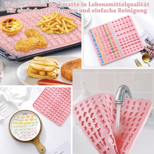 Bakmatta i silikon, 130 hålrum silikon bakmatta, återanvändbara bakformer, non-stick bakmatta för gör-det-själv hundgodis