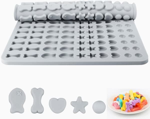 Bakmatta i silikon, 130 hålrum silikon bakmatta, återanvändbara bakformer, non-stick bakmatta för gör-det-själv hundgodis