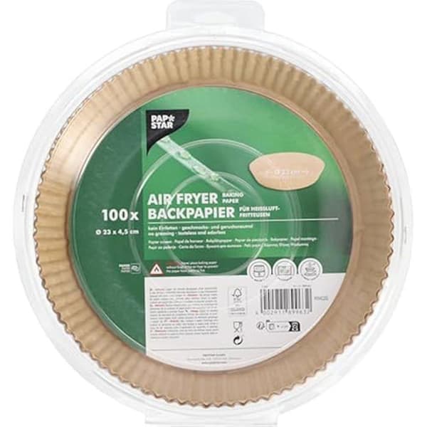 Bakplåtspapper - PAPSTAR - Paket med 100 - Ø 23 cm - Värmebeständig upp till 220 °C - Brun