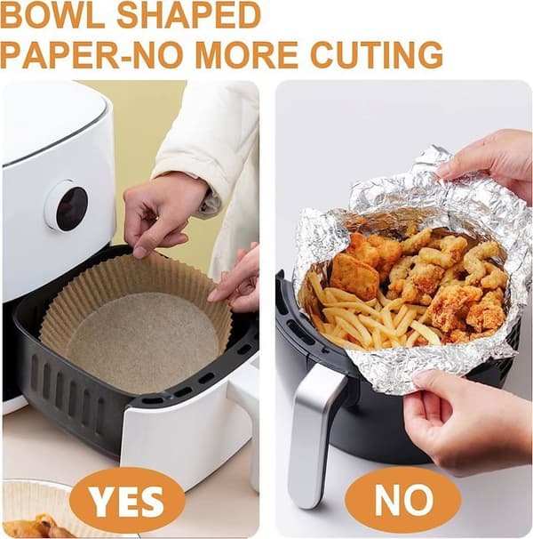 MATLAKA - UGN MATTA - MATTYK - Runt runt bakplåtspapper för Air Fryer, 100 stycken 16 cm matlagningspapperslinje
