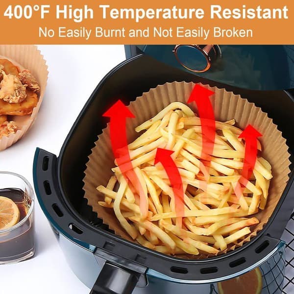 MATLAKA - UGN MATTA - MATTYK - Runt runt bakplåtspapper för Air Fryer, 100 stycken 16 cm matlagningspapperslinje