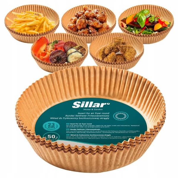 Engångsformar i bakpapper - Sillar - Förpackning med 50 - Non-stick - 23 cm - Vattentäta
