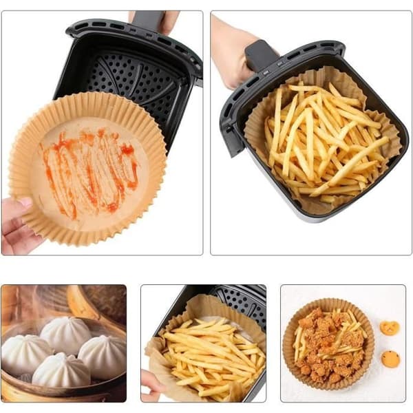 50 Ark Papper För Luftfritös Engångs Bakplåtspapper För Luftfritös Kalluftsfritös Pergament