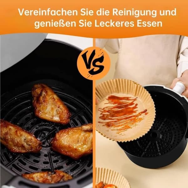 Air Fryer Pappersark 120 st, Luftfritös Bakpapper, Luftfritös Pergamentpapper, Rundt Papper för Luftfritös