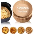 Miniatyrbild 1 av 4: Air Fryer Pappersark 120 st, Luftfritös Bakpapper, Luftfritös Pergamentpapper, Rundt Papper för Luftfritös