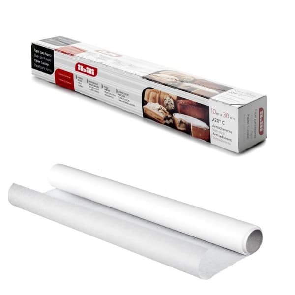 Bakplåtspapper - Ej specificerat - 10 m x 30 cm - Tål 220°C - Bakplåtspapper - Vit