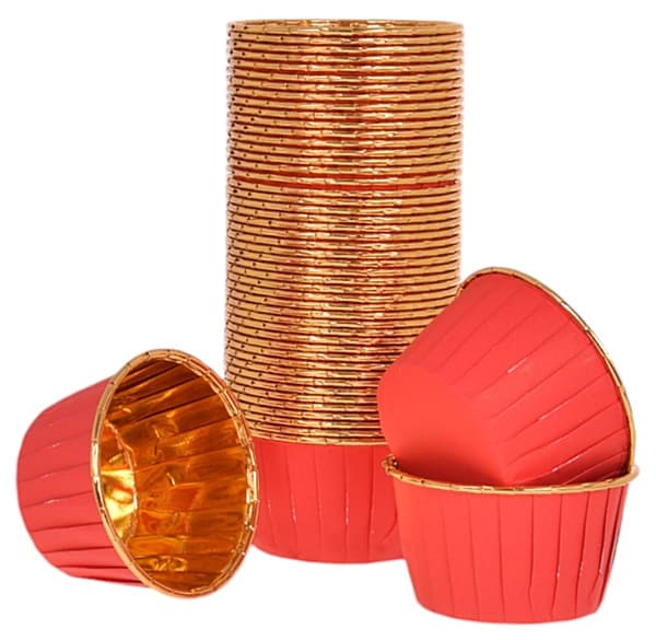 50 st muffinsformar rödguld 50x40 mm