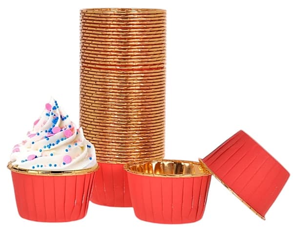 50 st muffinsformar rödguld 50x40 mm