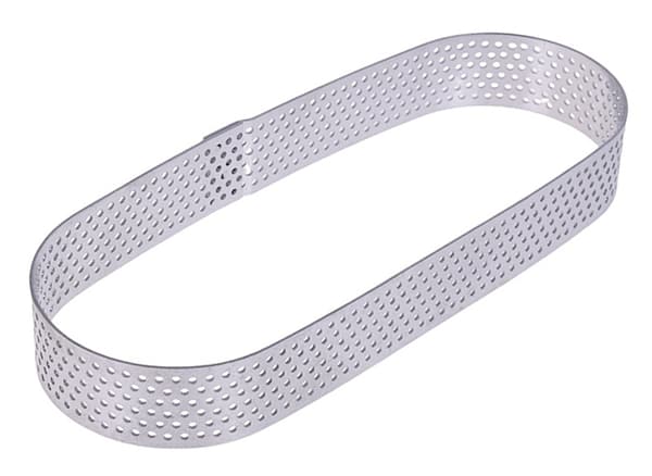 Form tartletkant perforerad 15x5xh2cm oval tartkant