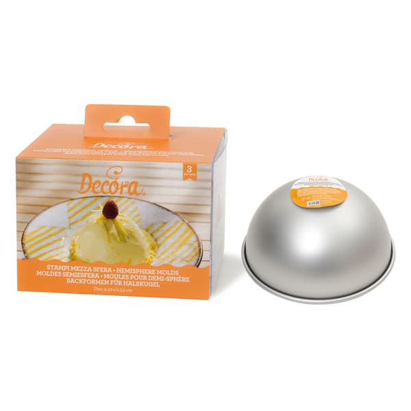 Aluminium bakform HEMISPHERE 10 cm / 3 st Dekora