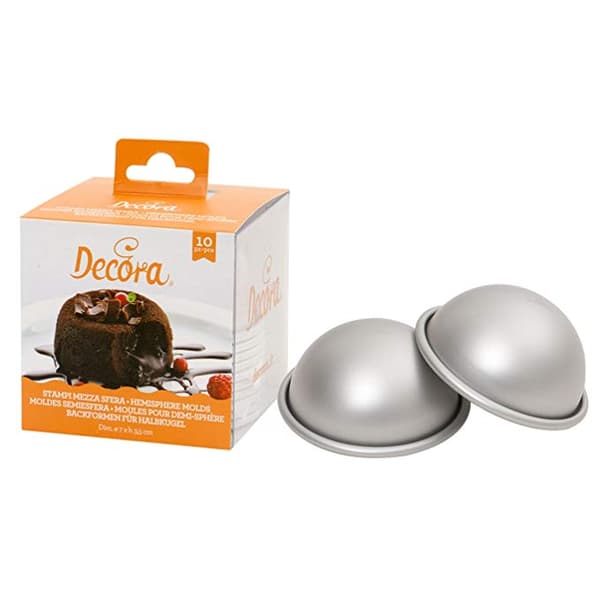 Aluminium bakform HEMISPHERE 10 cm / 3 st Dekora