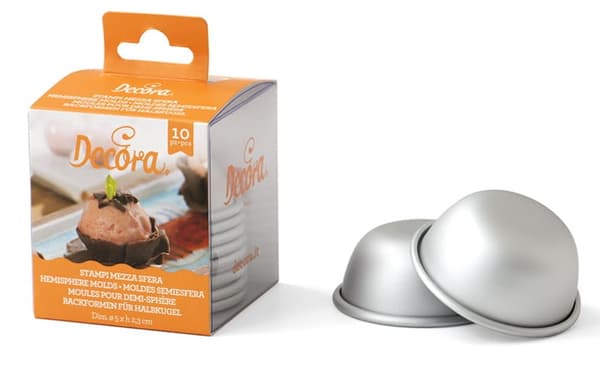 Aluminium bakform HEMISPHERE 5cm/10st Dekora