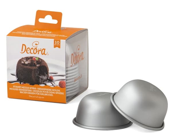 Aluminium bakform HEMISPHERE 8cm/10st Dekora