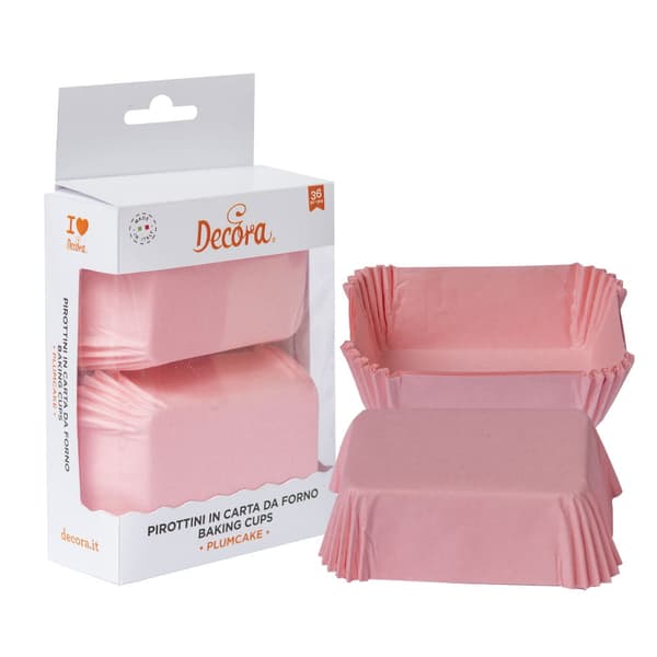 Rektangulära papiljotter ROSA 80x50x32 mm DECORA 36 st