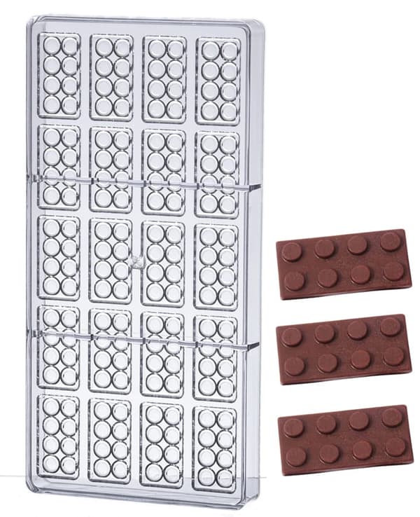 Chokoladeform lavet af polycarbonatblokke