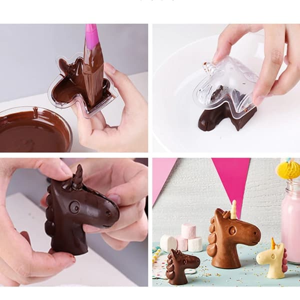Polykarbonat chokladform 3D ENHÖRNING ENHÖRNING 2 st