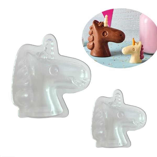 Polykarbonat chokladform 3D ENHÖRNING ENHÖRNING 2 st