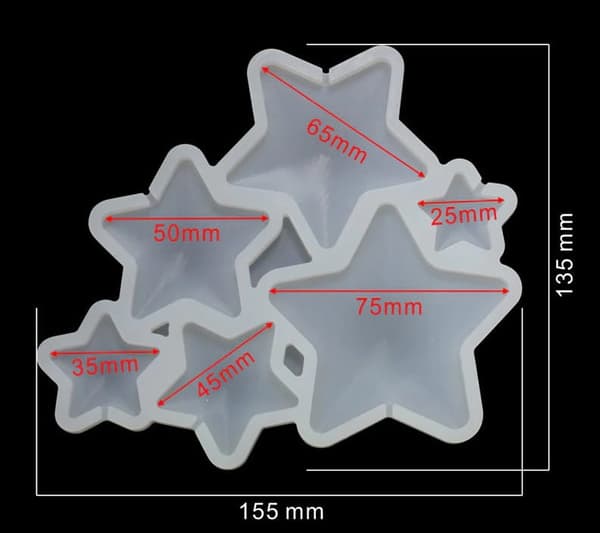 Silikonimuotti isomalt-tikkareille, tähdet